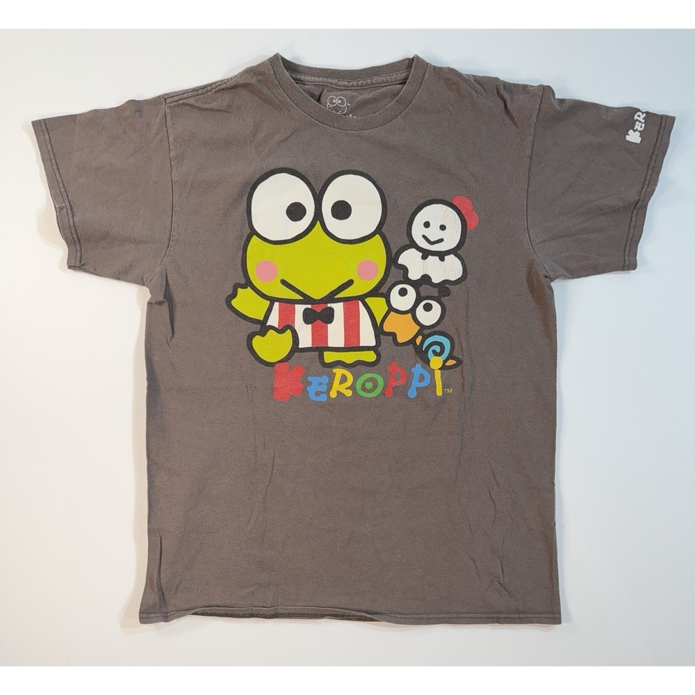 Sanrio Keroppi T Shirt Brown Graphic Cartoon‎ Frog Y2K Cute Small